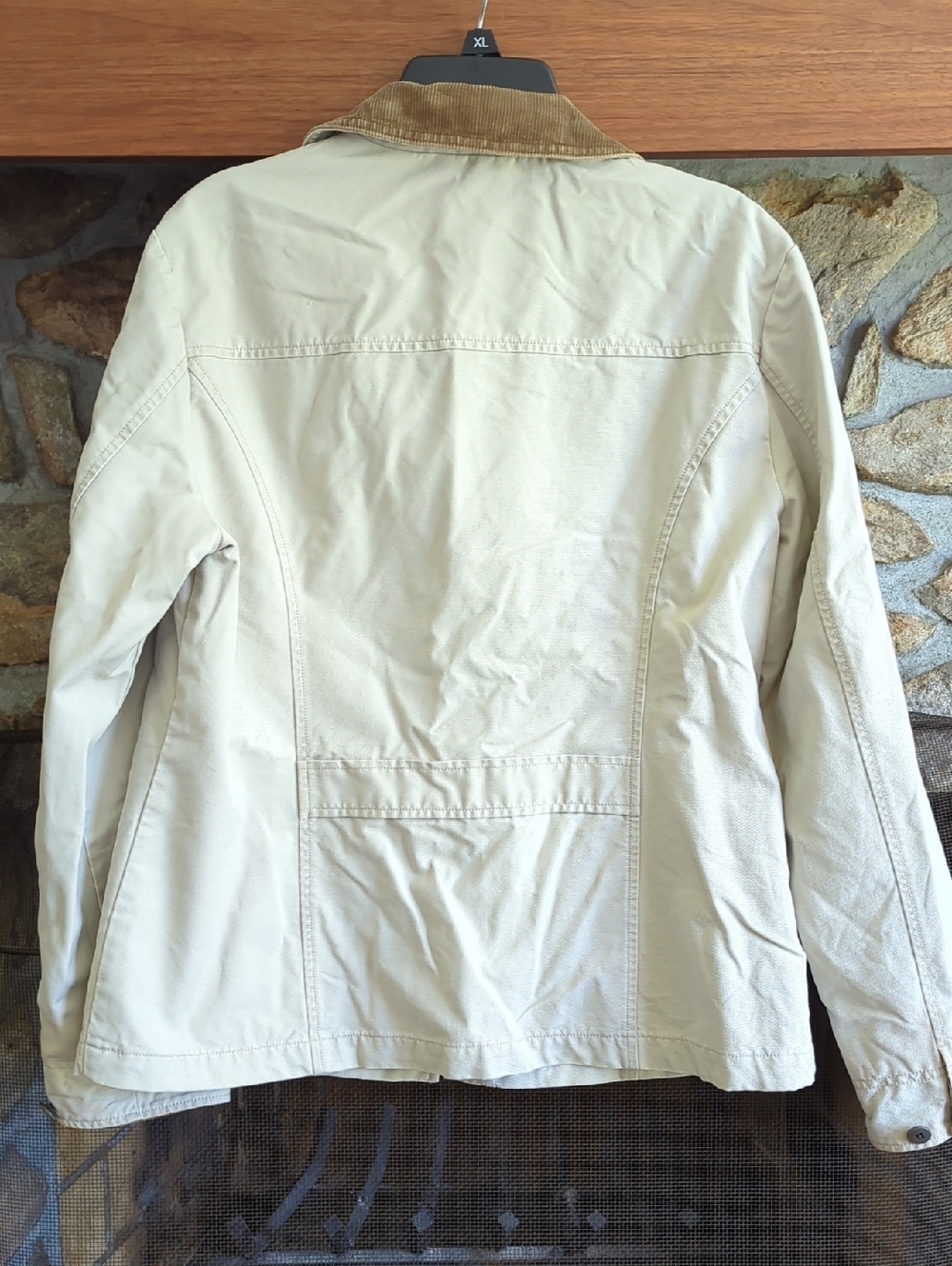 LL Bean Khaki Flannel Lined Chore Jacket - Picture 3 of 10